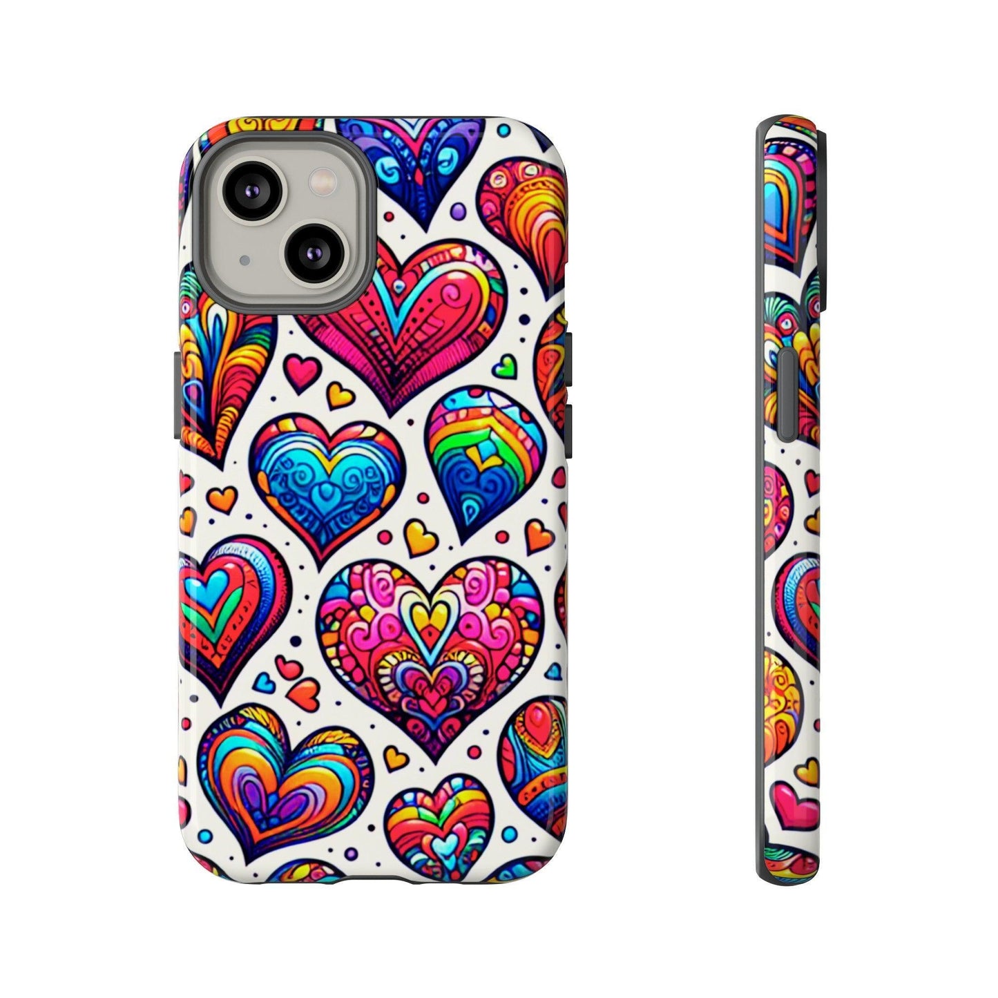 Tough Phone Case :" Eclectic Elegance Phone Case Collection" ( Hearts patterns)