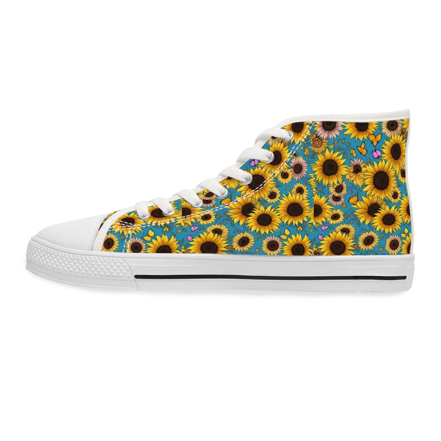 Awesome Sunflower Design High Top Sneakers