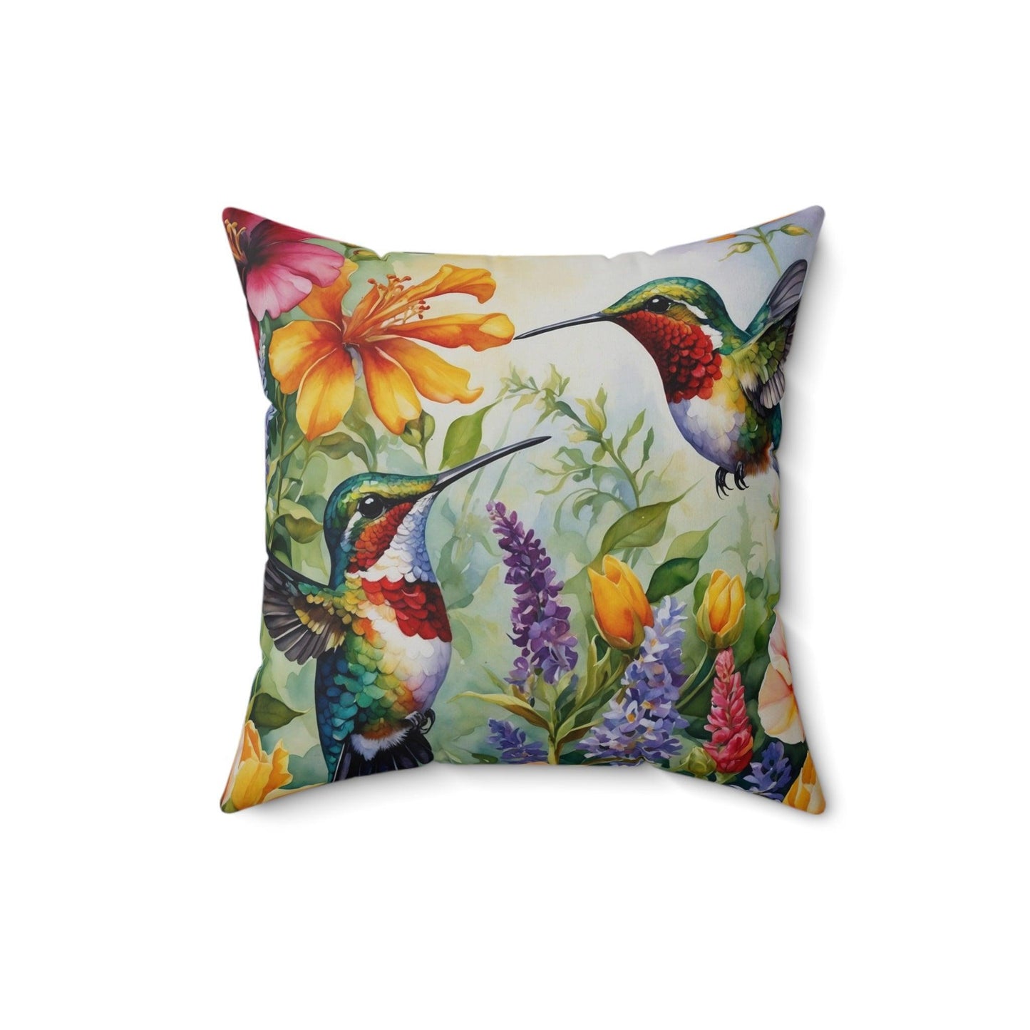 Floral and Hummingbird Cushion