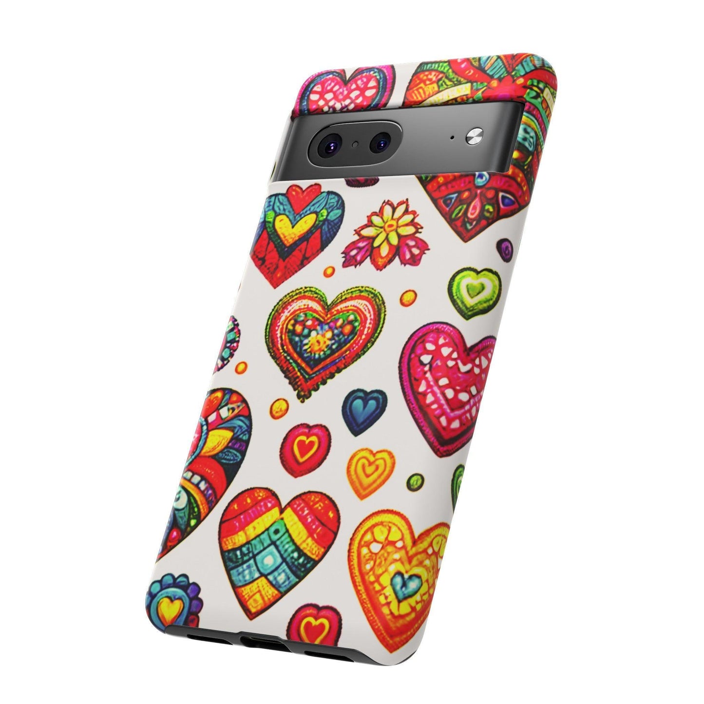 Tough Phone Case :" Eclectic Elegance Phone Case Collection" ( Hearts patterns)