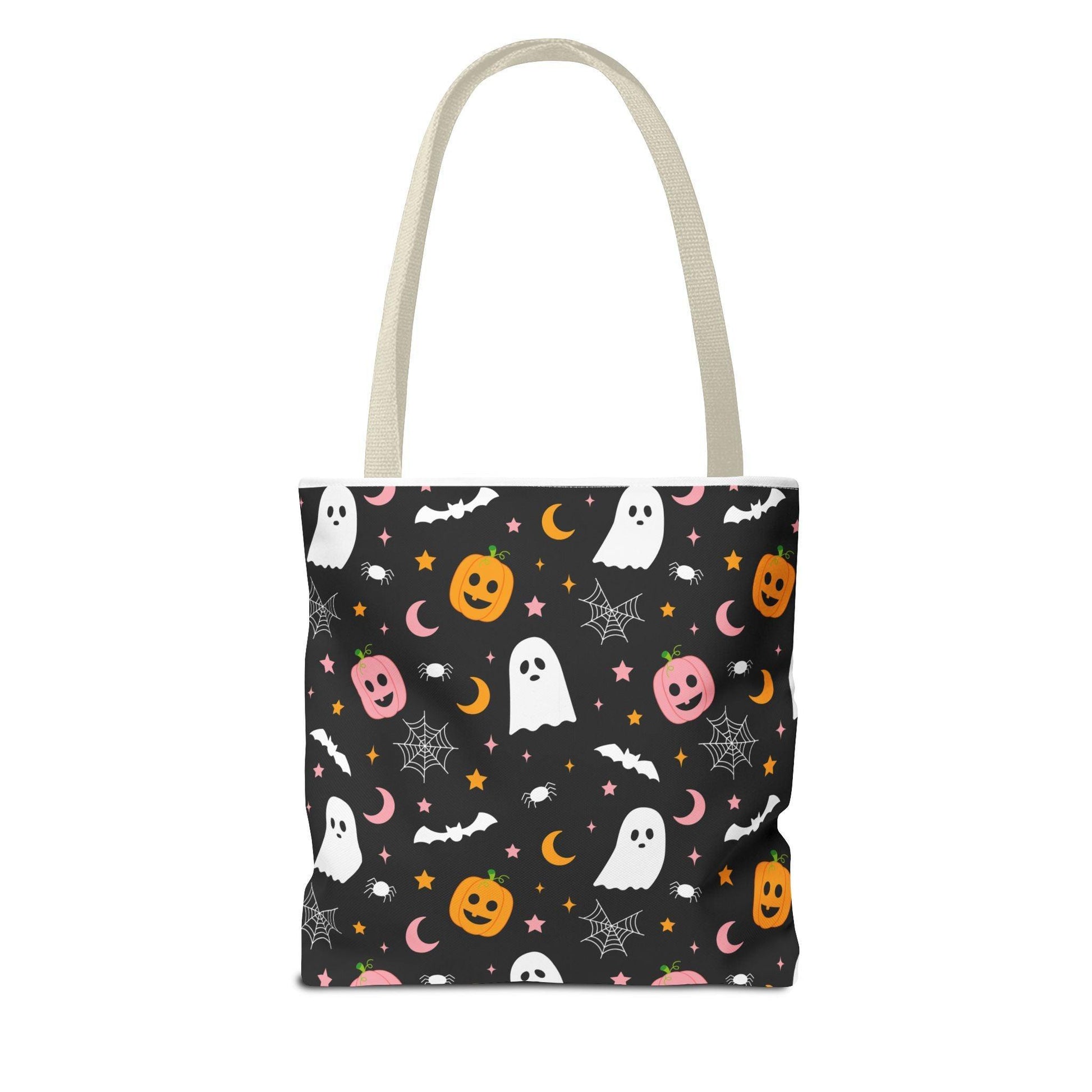 Ghosts & Pumpkins Black Tote Bag - Cosmic Creations by Karen