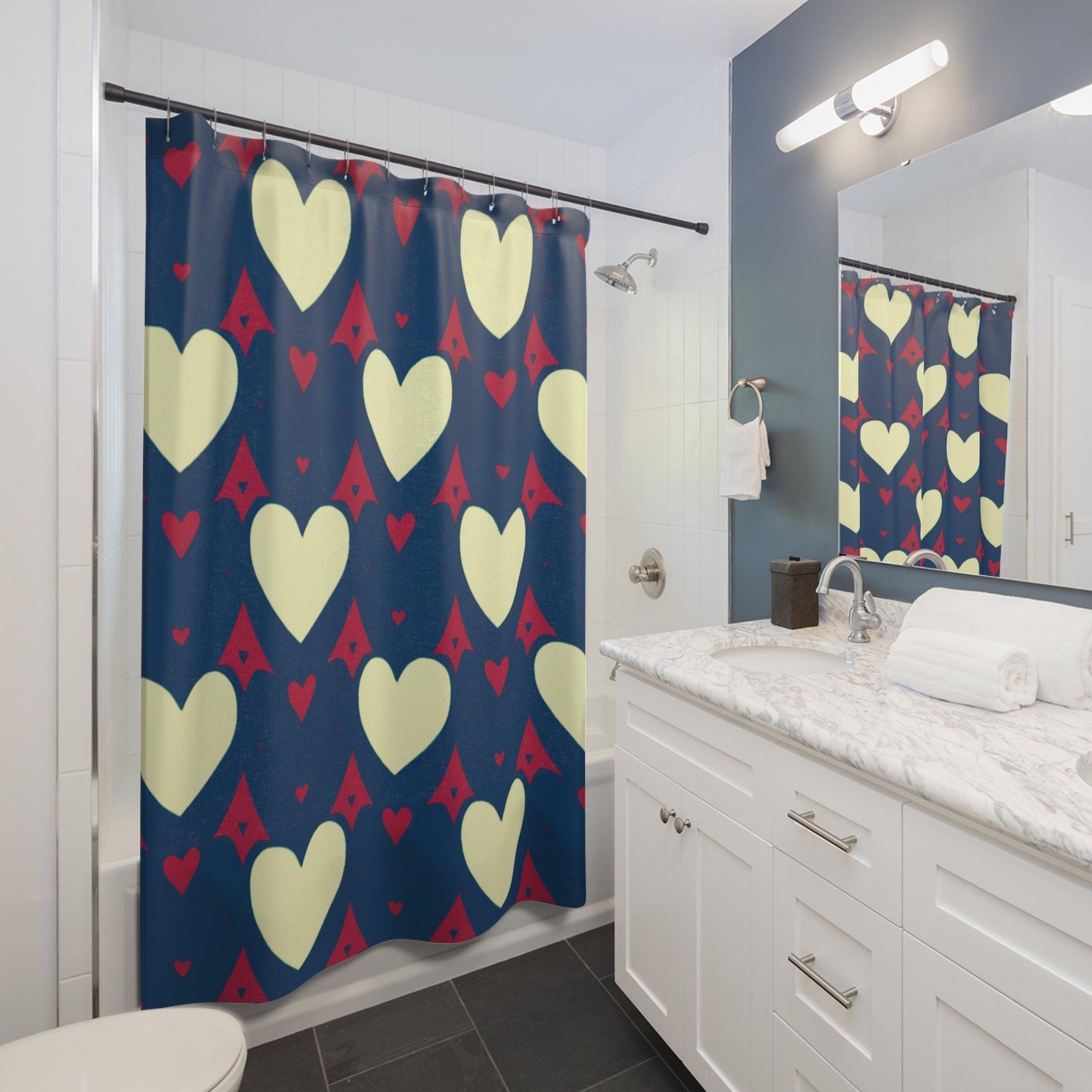 Elegant Shower Curtains Collection ( Hearts ) - Cosmic Creations by Karen