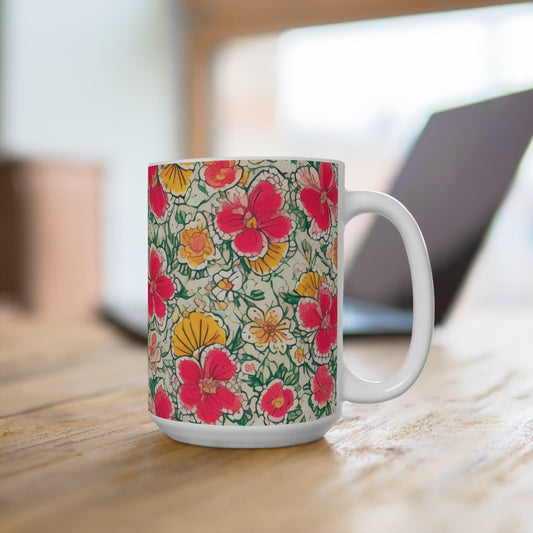 Mug with stunning floral motifs, the perfect gift for any occasion or celebration for friends, family, and colleagues. - Cosmic Creations by Karen