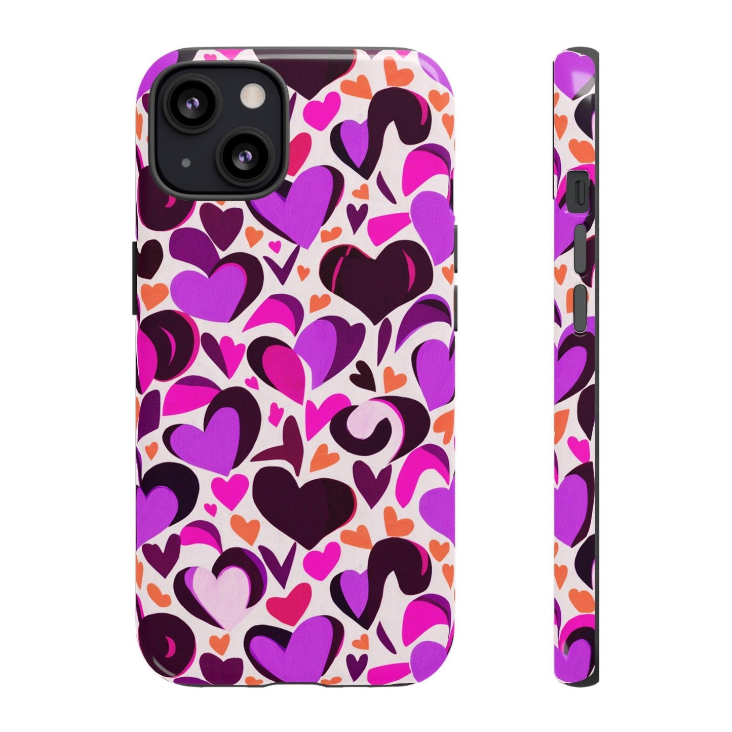 Tough Phone Case :" Eclectic Elegance Phone Case Collection" ( Hearts patterns)