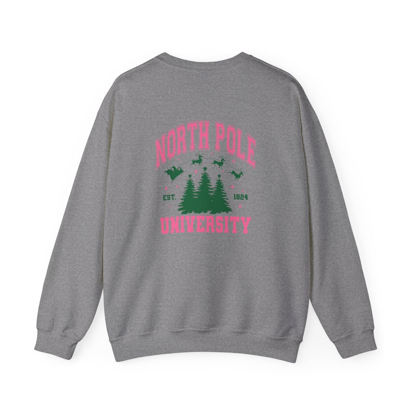 Christmas North Pole University Design  Unisex Crewneck Sweatshirt