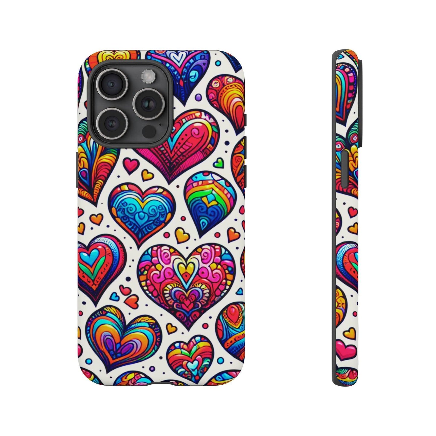 Tough Phone Case :" Eclectic Elegance Phone Case Collection" ( Hearts patterns)