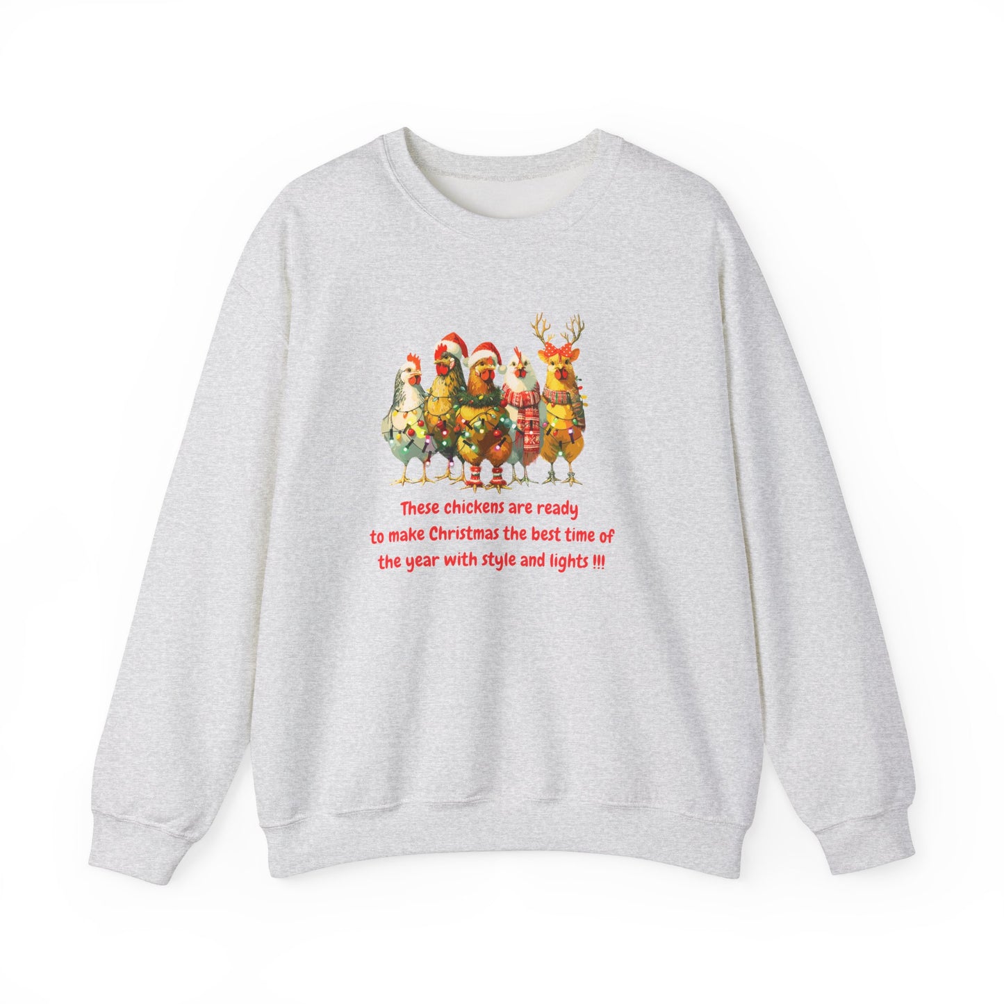 Christmas Chickens Heavy Blend™ Crewneck Sweatshirt