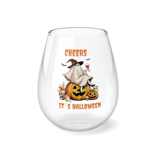 Cheers It’s Halloween Wine Glass - Cosmic Creations by Karen