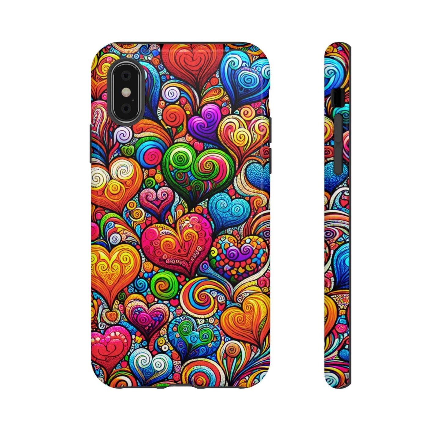 Tough Phone Case :" Eclectic Elegance Phone Case Collection" ( Hearts patterns)