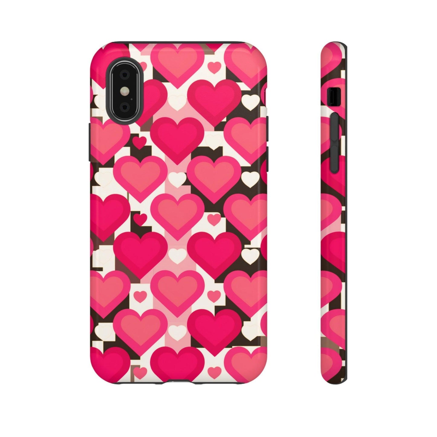 Tough Phone Case :" Eclectic Elegance Phone Case Collection" ( Hearts patterns)