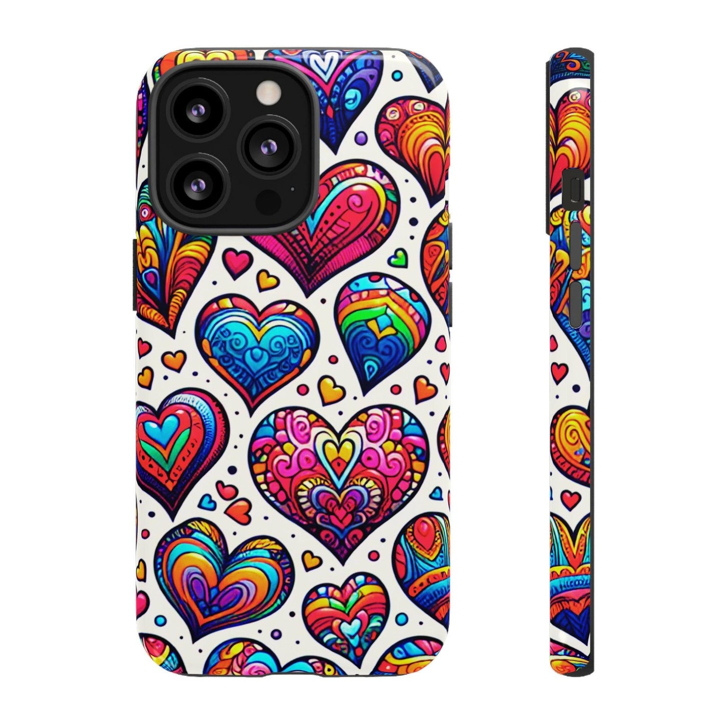 Tough Phone Case :" Eclectic Elegance Phone Case Collection" ( Hearts patterns)