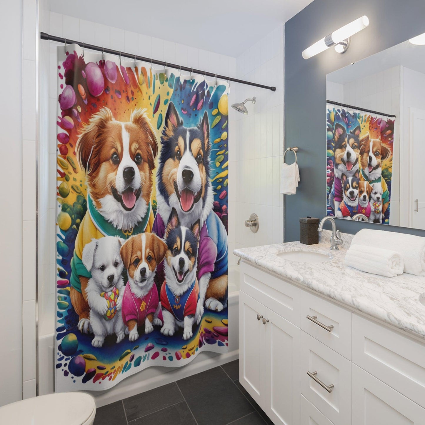 Elegant Shower Curtains Collection ( Dogs ) - Cosmic Creations by Karen