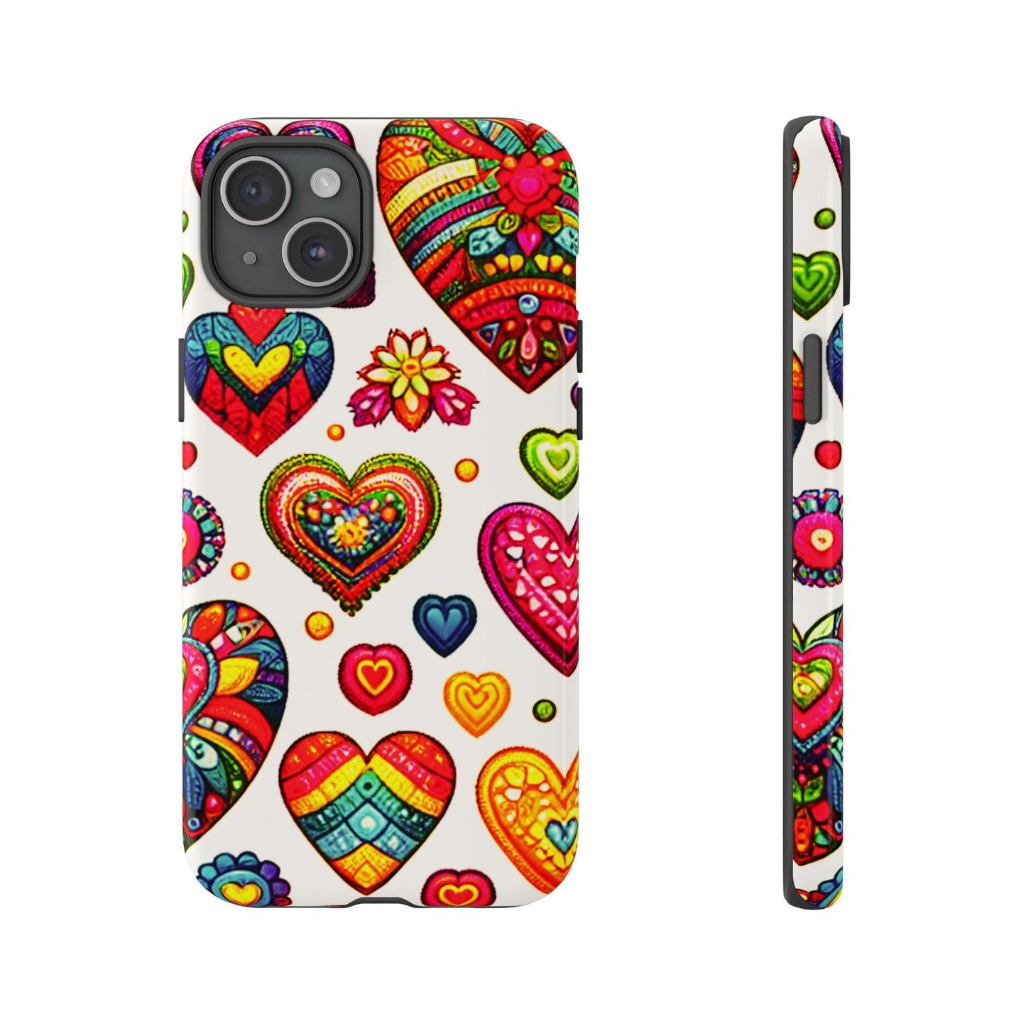 Tough Phone Case :" Eclectic Elegance Phone Case Collection" ( Hearts patterns)