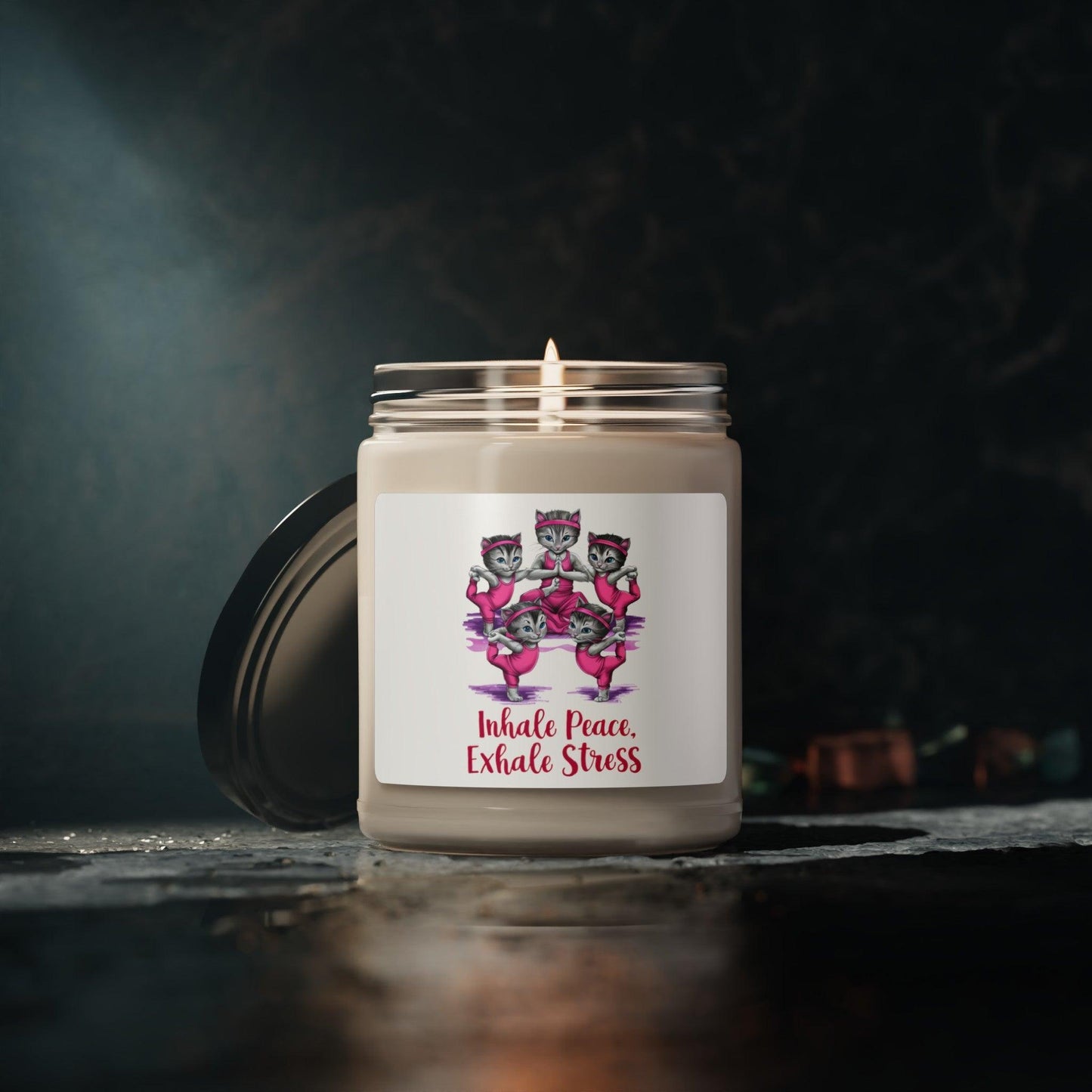 Serenity Soy Scented Candle | "Yoga Serenity Collection" | Cute Kitties