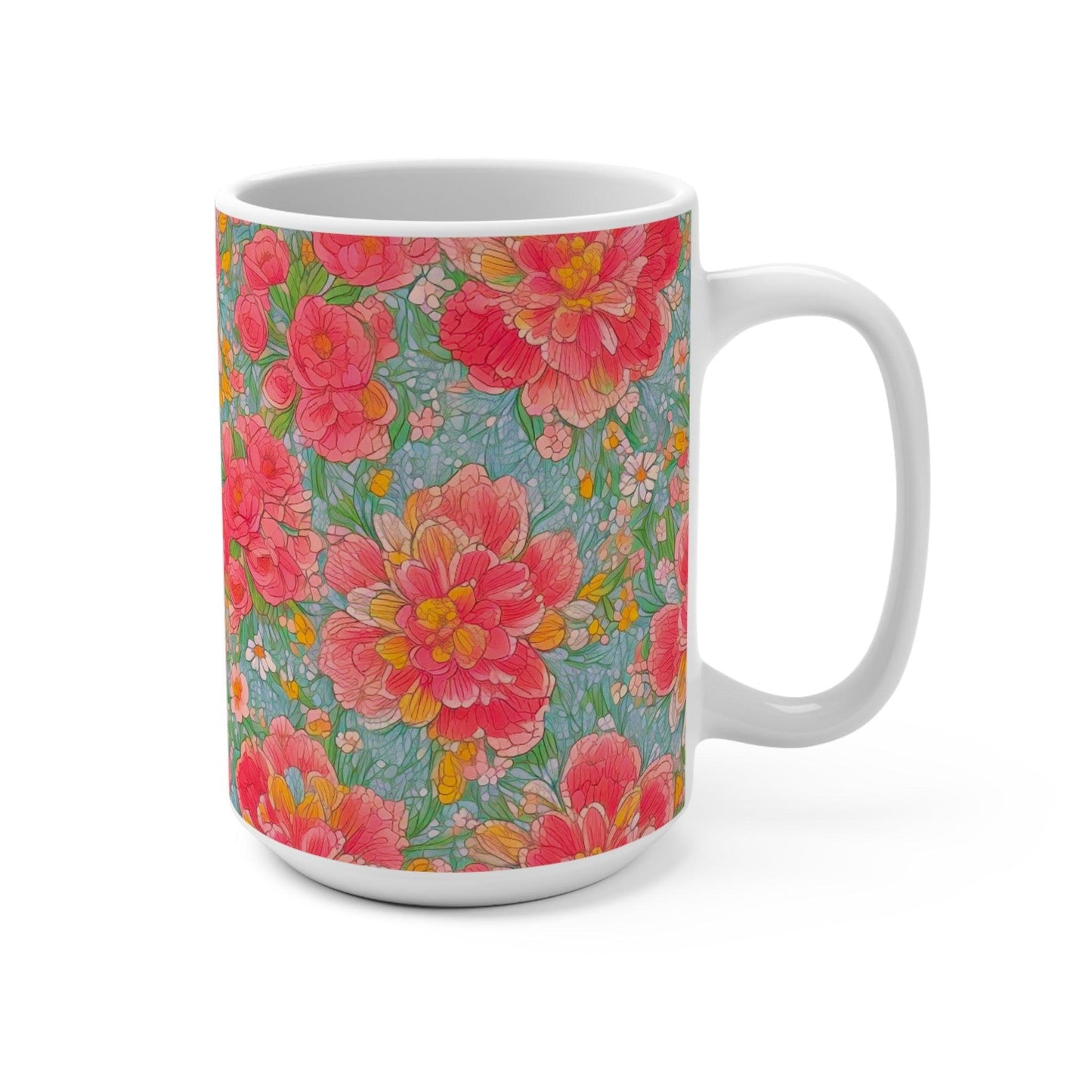 Mug with stunning floral motifs, the perfect gift for any occasion or celebration for friends, family, and colleagues. - Cosmic Creations by Karen