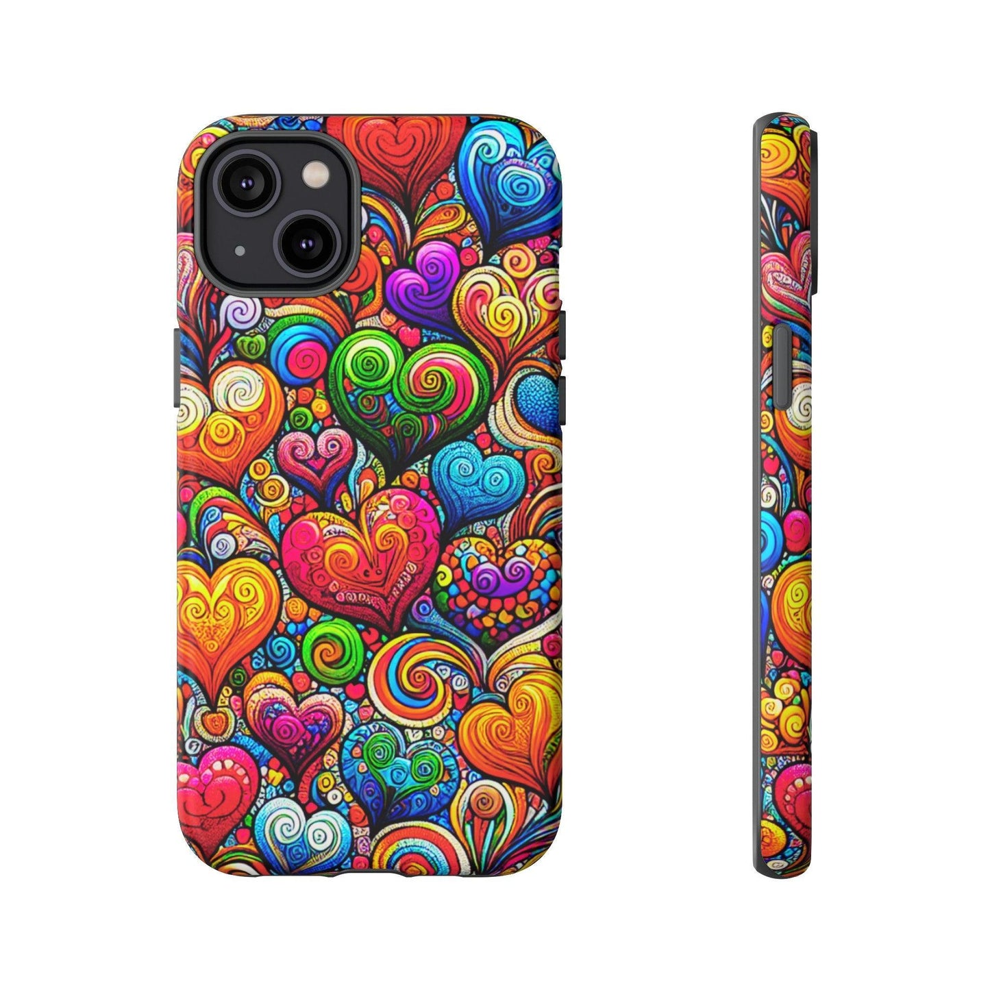 Tough Phone Case :" Eclectic Elegance Phone Case Collection" ( Hearts patterns)