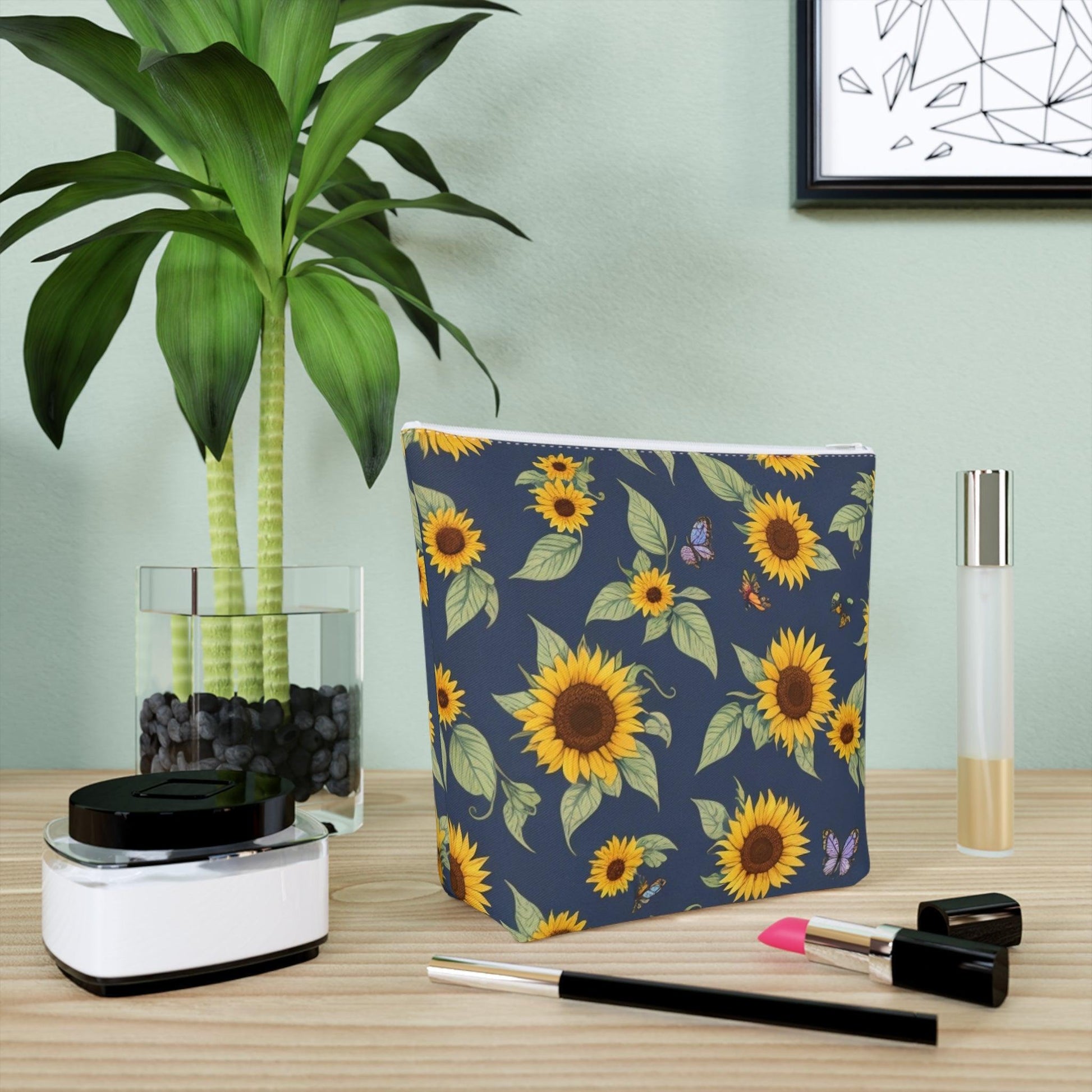 Colorful Floral Cotton Cosmetic Bag Vibrant and Stylish Makeup Bag, Perfect for Personal Use & Gifts - Cosmic Creations by Karen