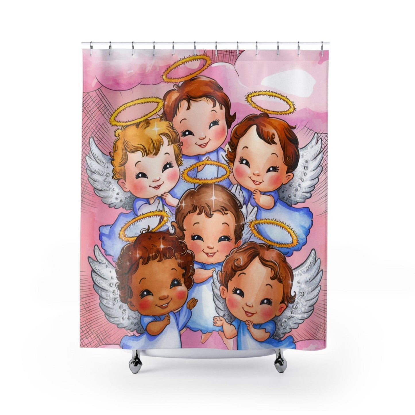 Elegant Shower Curtains Collection ( Angels) - Cosmic Creations by Karen