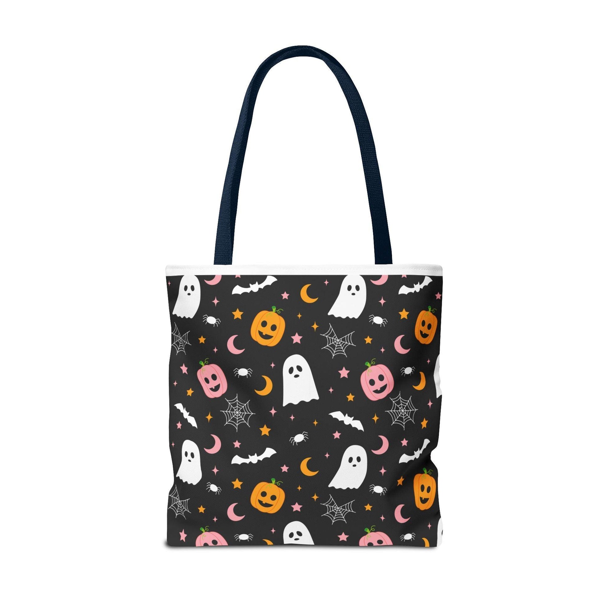 Ghosts & Pumpkins Black Tote Bag - Cosmic Creations by Karen