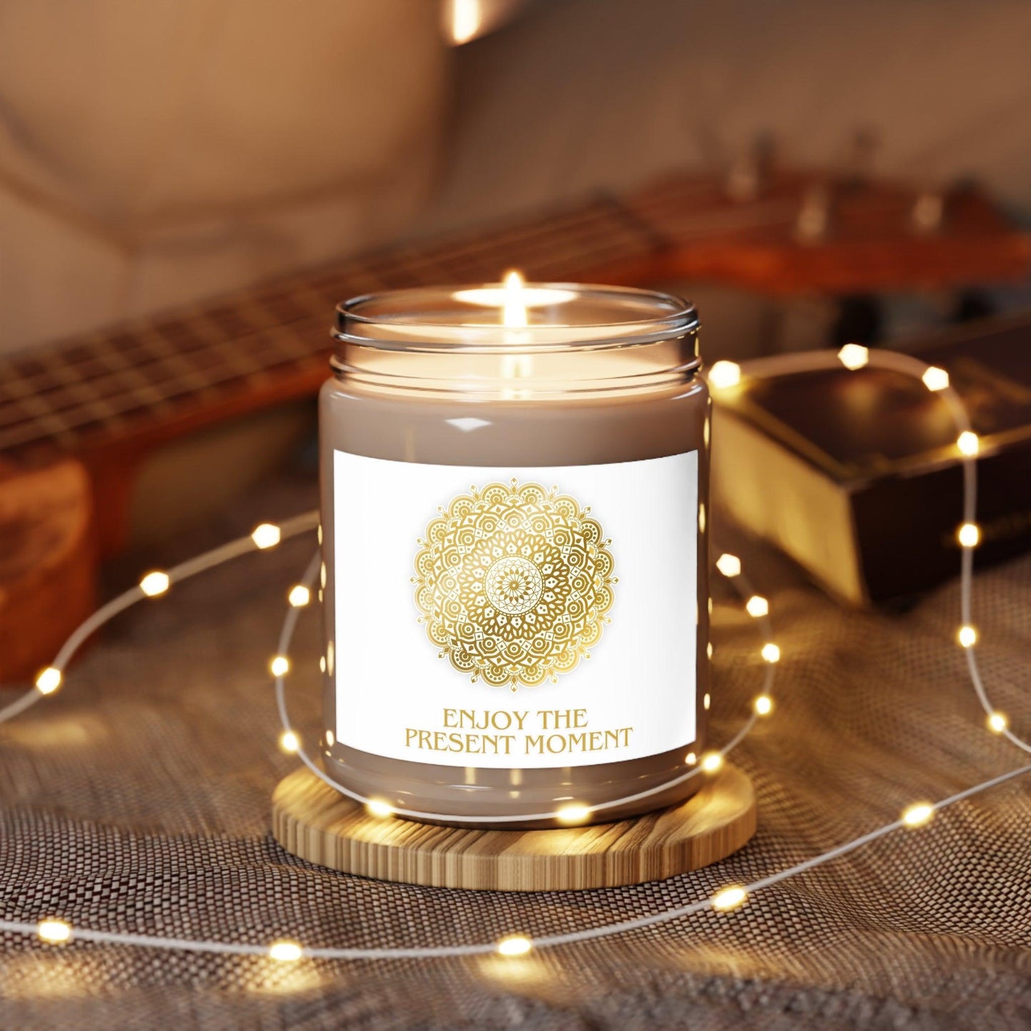 Enjoy the Present Moment & Be Grateful Scented Soy Candle, 9oz - Cosmic Creations by Karen