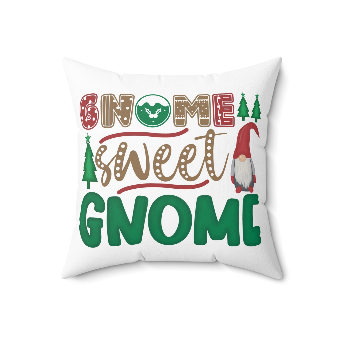 Christmas Gnomes Design Square Pillow