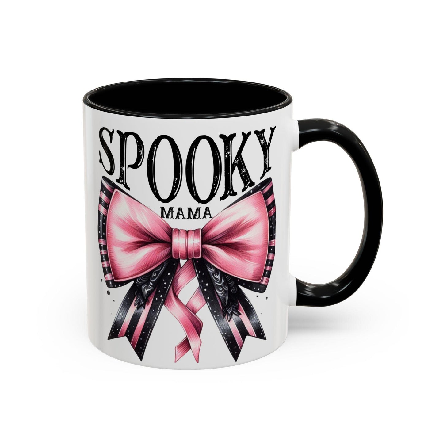 Halloween Accent Coffee Mug (11, 15oz) Coquette Style - "Spooky Mama"