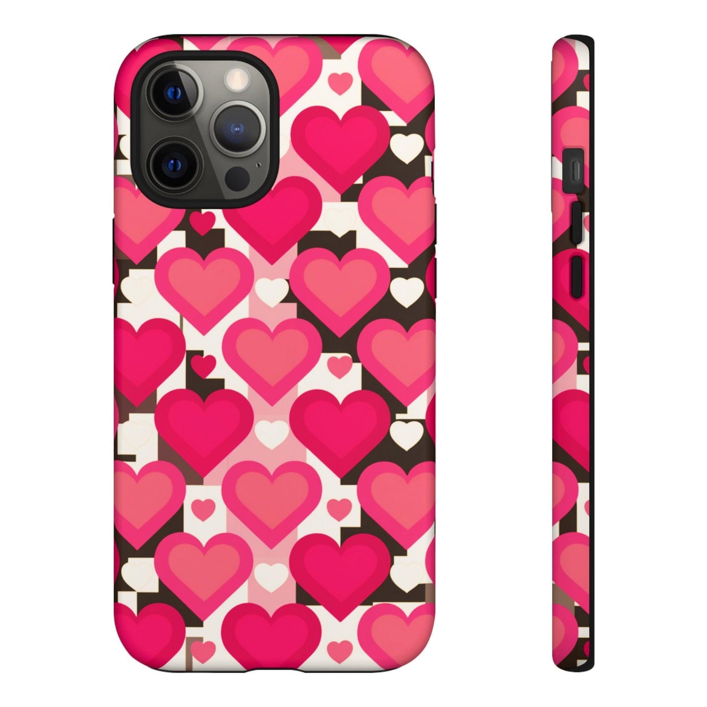 Tough Phone Case :" Eclectic Elegance Phone Case Collection" ( Hearts patterns)