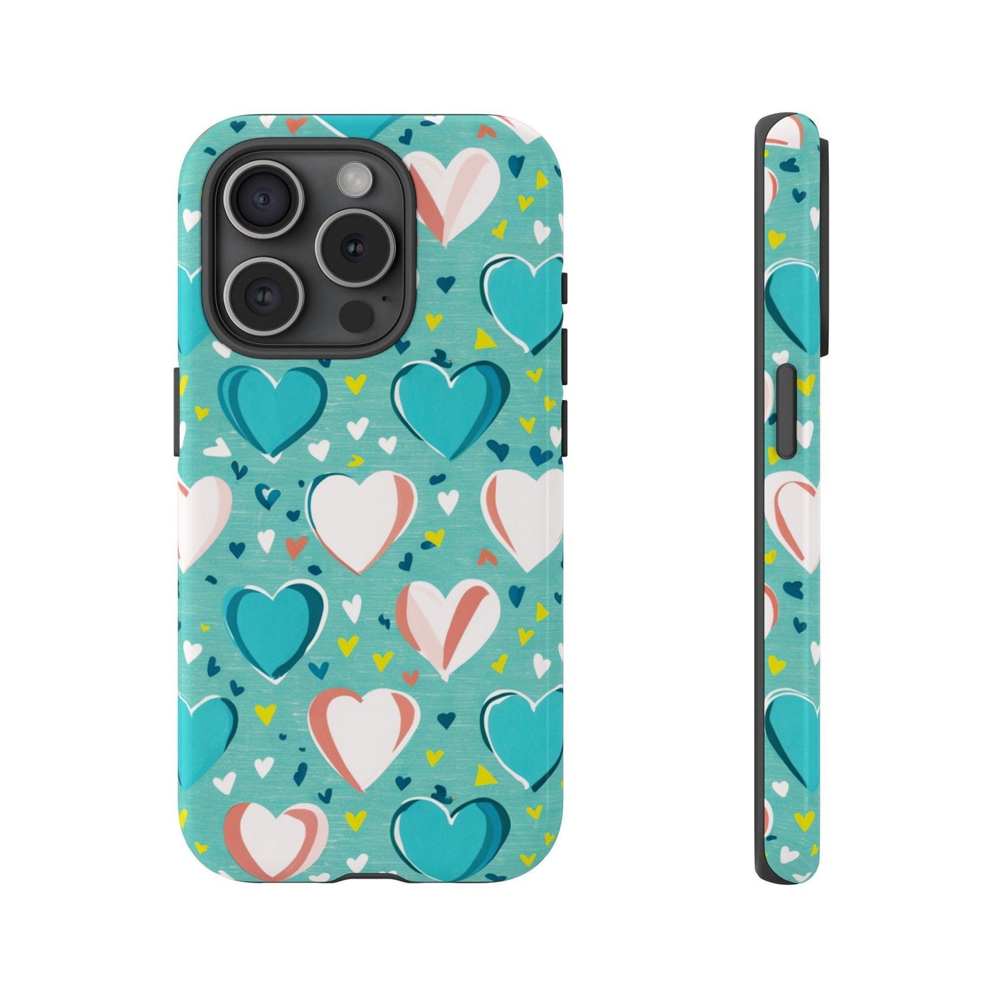 Tough Phone Case :" Eclectic Elegance Phone Case Collection" ( Hearts patterns)