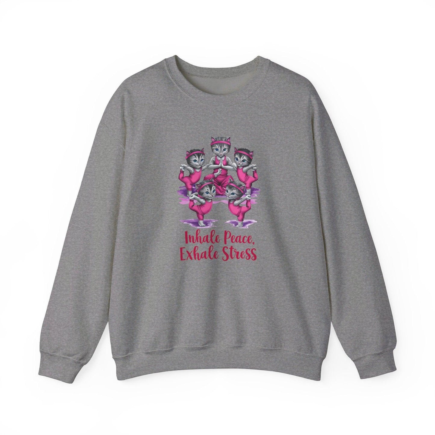 "Yoga Comfort Crewneck Sweatshirt | "Yoga Serenity Collection" | Cute Kitties