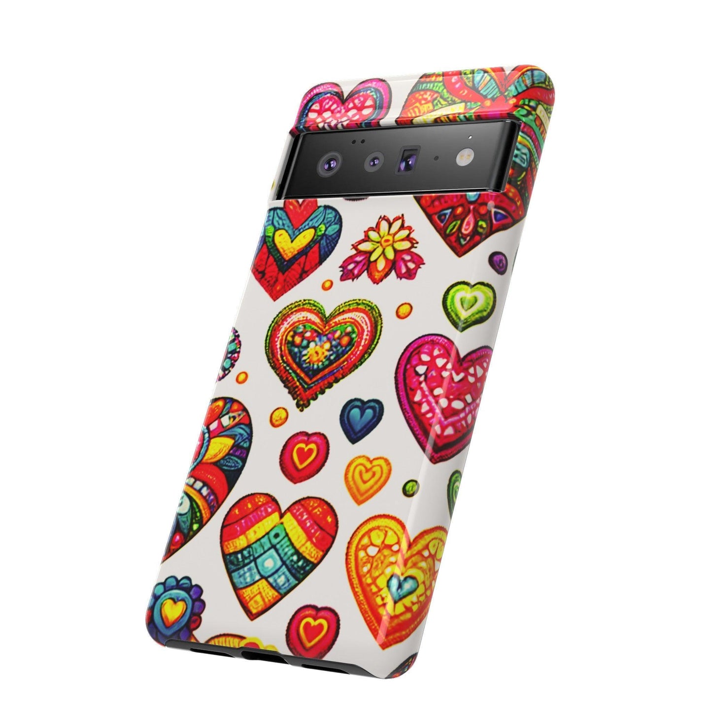 Tough Phone Case :" Eclectic Elegance Phone Case Collection" ( Hearts patterns)