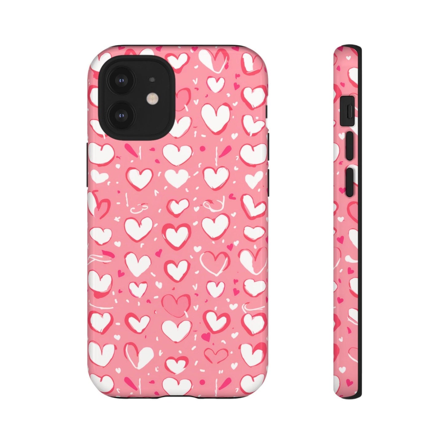 Tough Phone Case :" Eclectic Elegance Phone Case Collection" ( Hearts patterns)