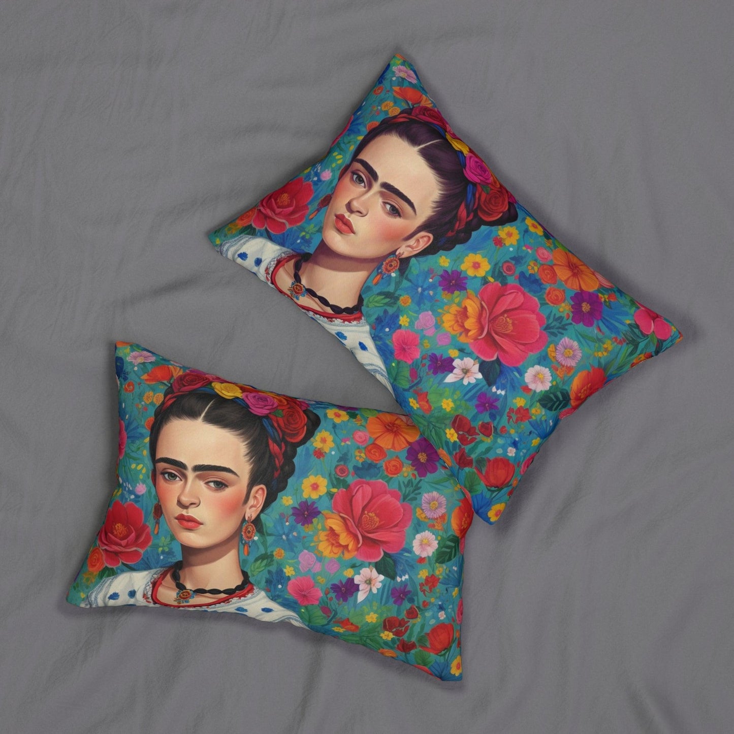 Frida's Comfort - Vibrant Lumbar Pillow, perfect to rest, for home decor or as a gift - Cosmic Creations by Karen