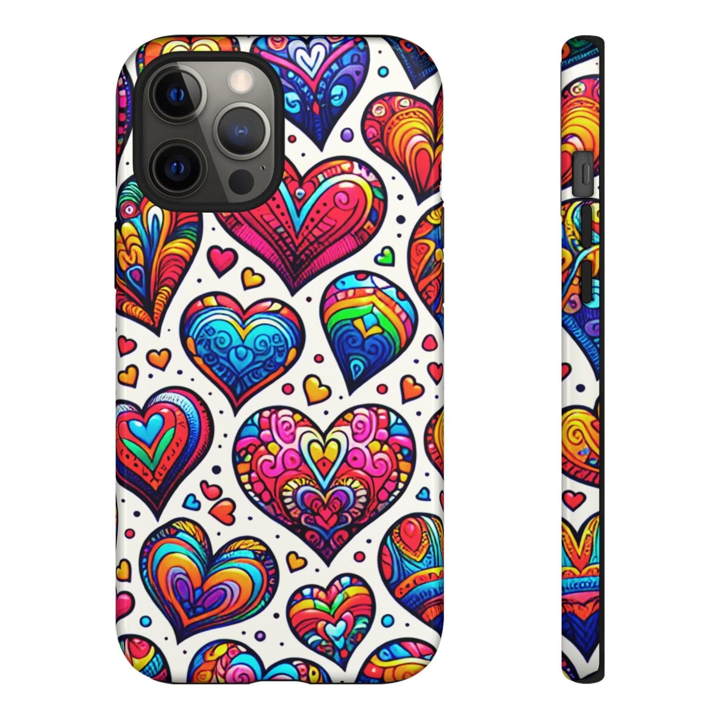 Tough Phone Case :" Eclectic Elegance Phone Case Collection" ( Hearts patterns)