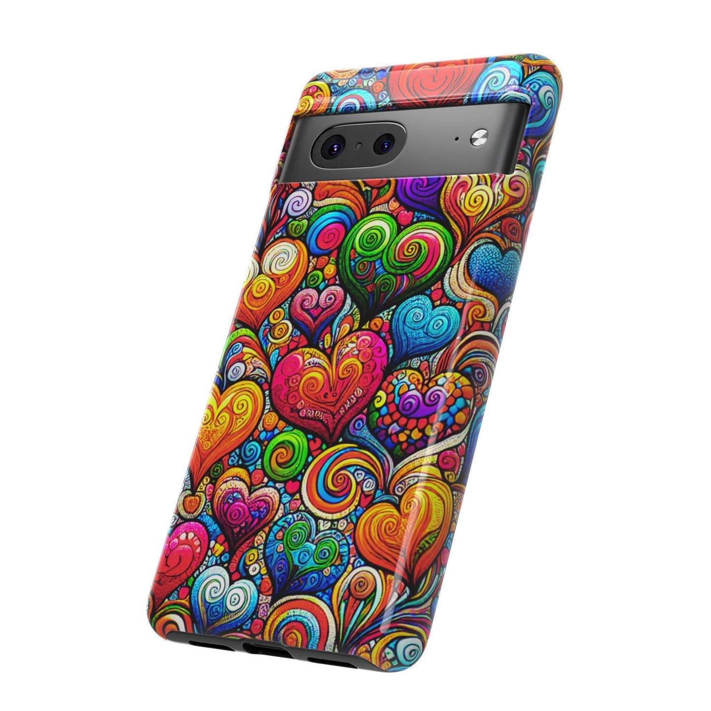 Tough Phone Case :" Eclectic Elegance Phone Case Collection" ( Hearts patterns)