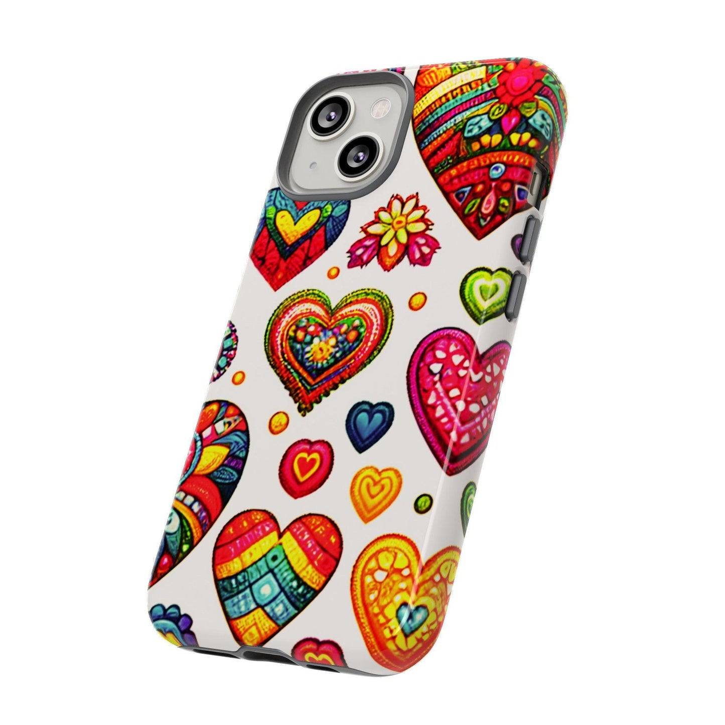 Tough Phone Case :" Eclectic Elegance Phone Case Collection" ( Hearts patterns)