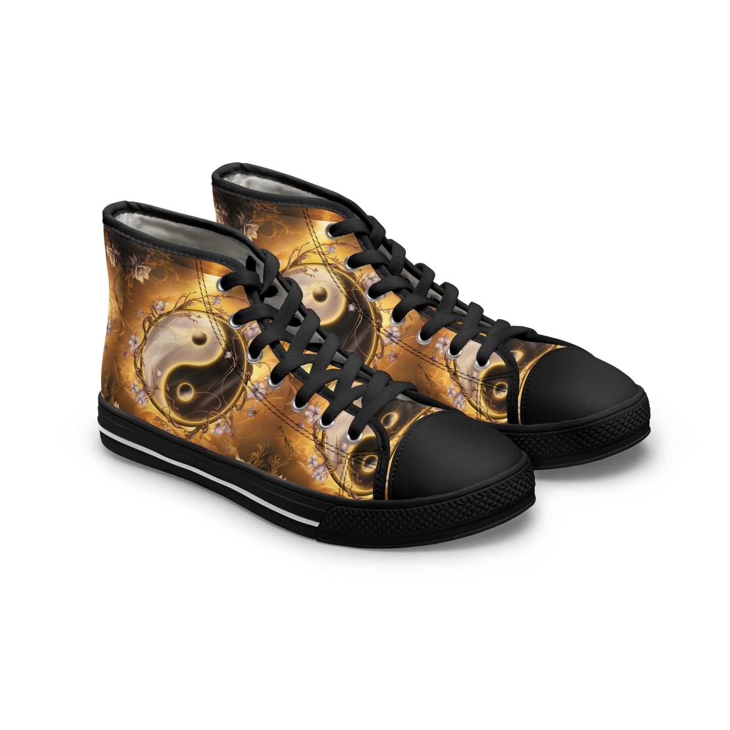 Awesome  Ying & Yang Design High Top Sneakers