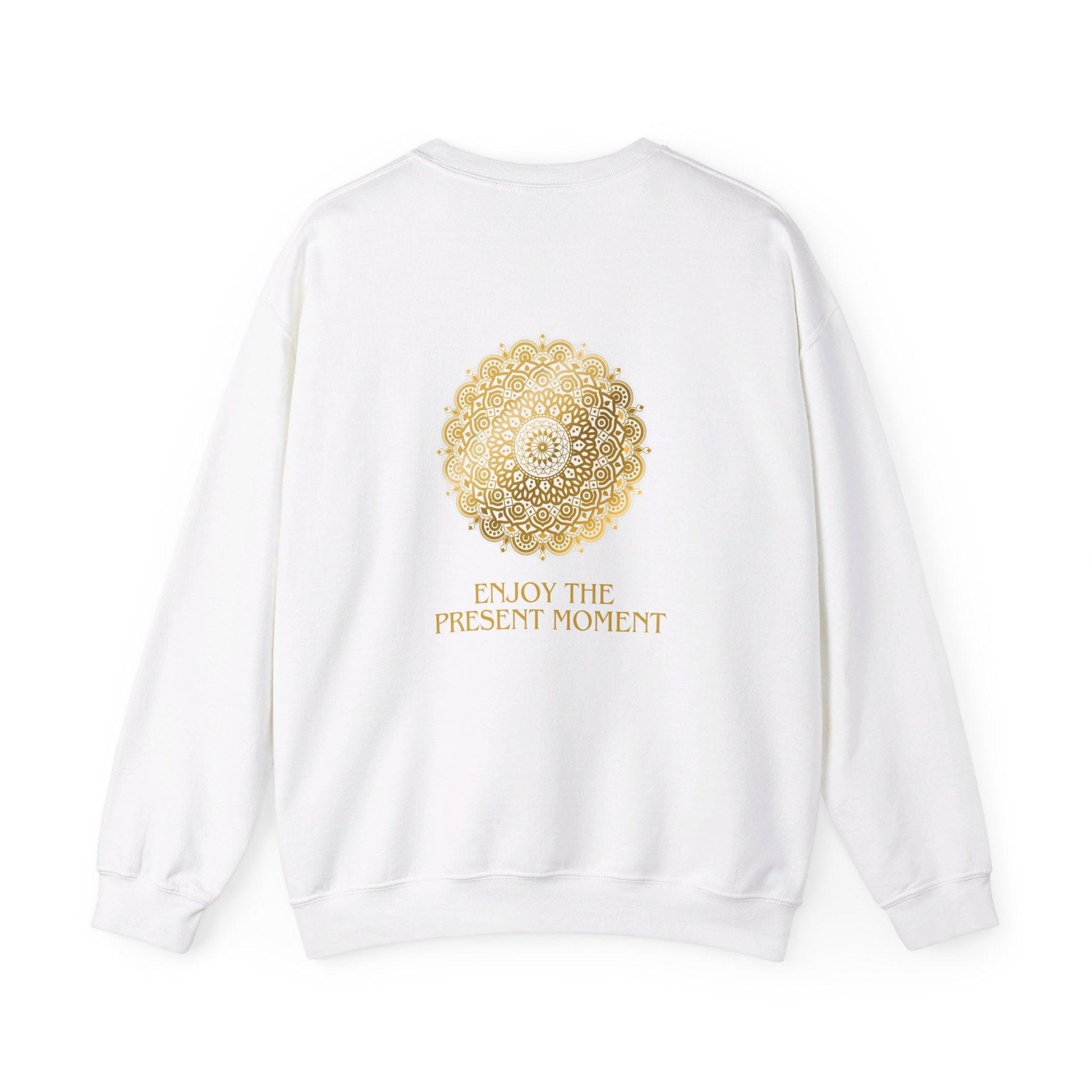 Enoy the present moment and Be Gfrateful Unisex Heavy Blend™ Crewneck Sweatshirt - Cosmic Creations by Karen