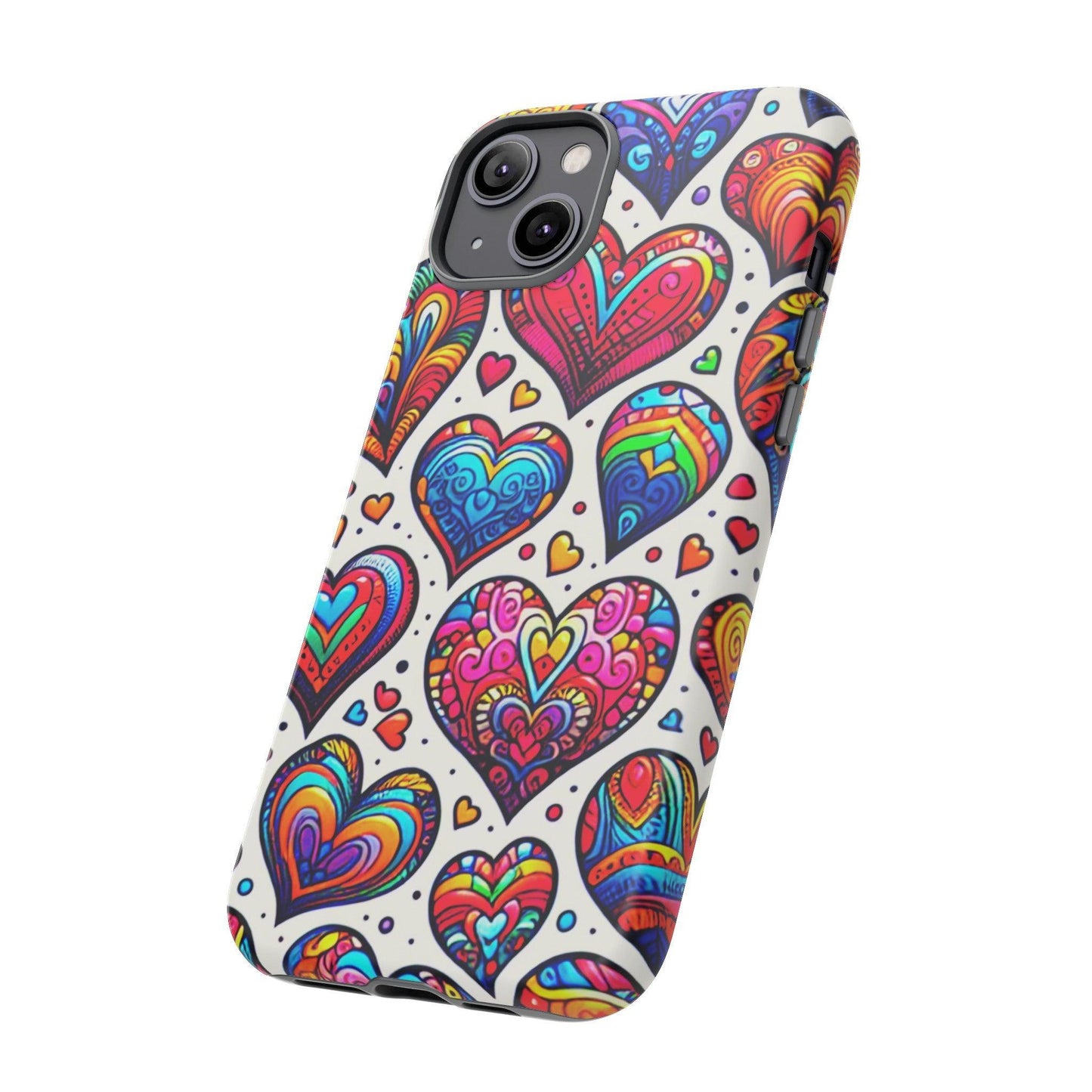 Tough Phone Case :" Eclectic Elegance Phone Case Collection" ( Hearts patterns)