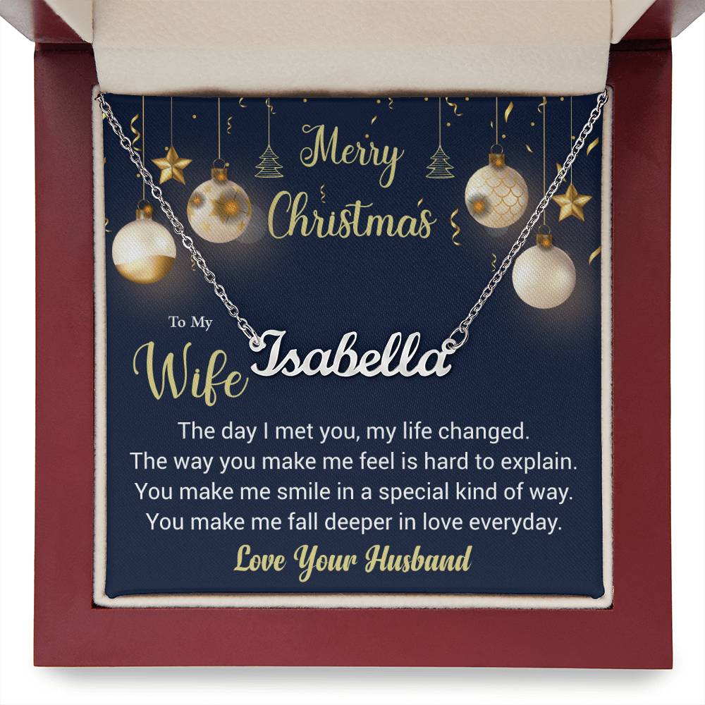 Christmas Custom Name  Necklace | Jewelry gift for Wife