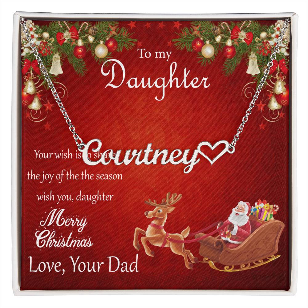 Christmas Name Necklace | Jewerly Gift from Dad to Daughter