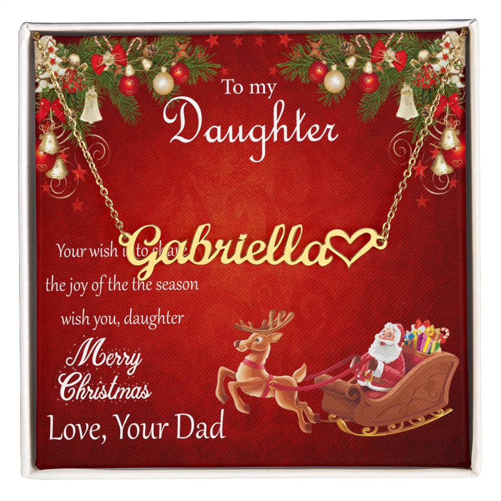 Christmas Name Necklace | Jewerly Gift from Dad to Daughter